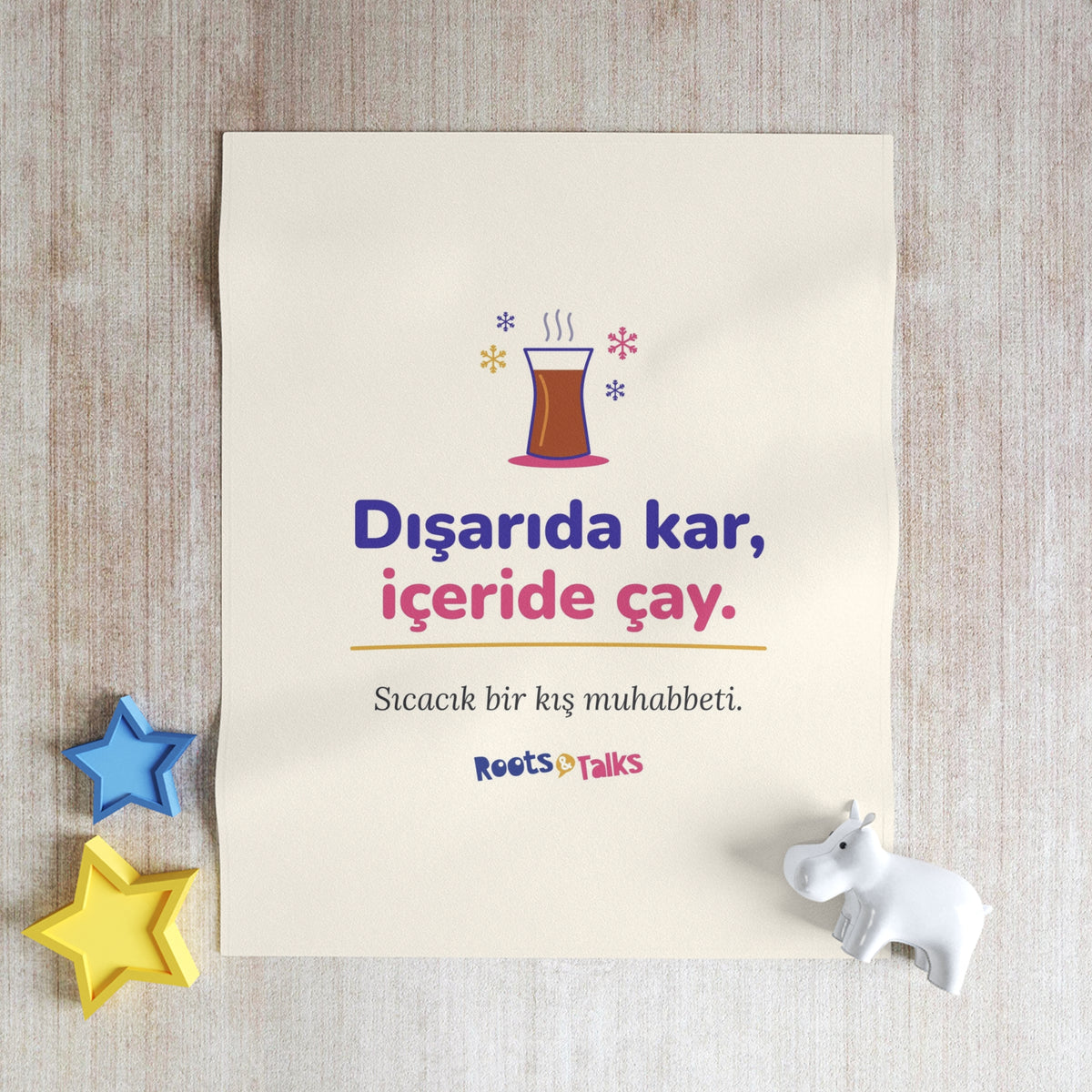 Dışarıda Kar, İçeride Çay Throw Blanket, Roots & Talks