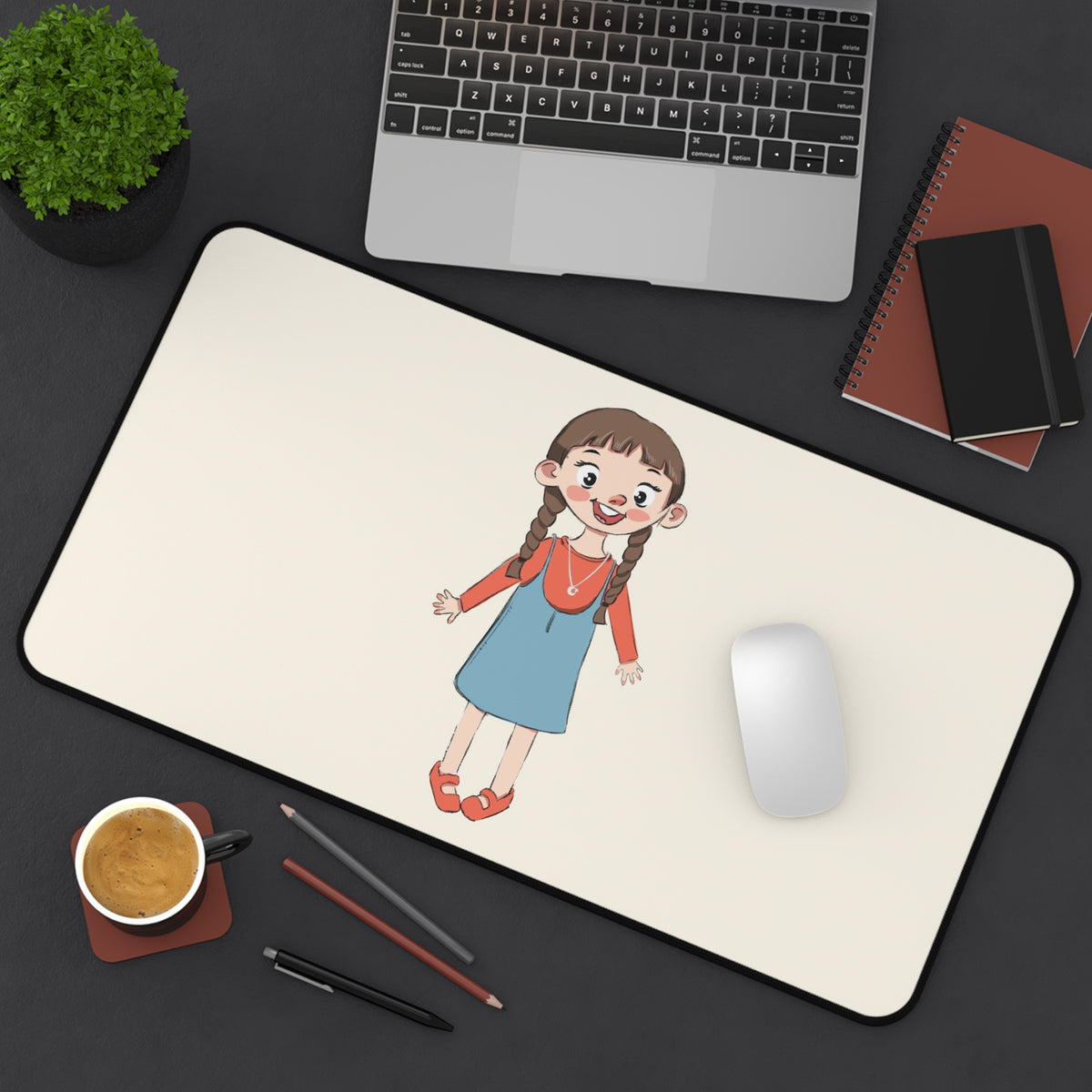 Eylül Character Neoprene Desk Mat, 12 × 22 in, Roots & Talks - product photo 4