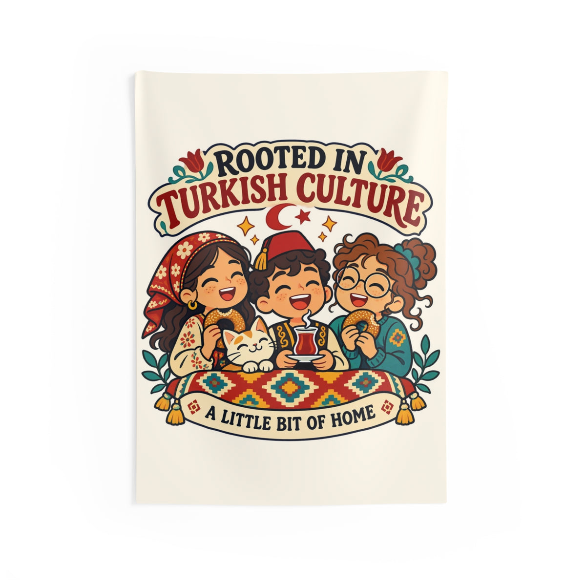 Rooted in Turkish Culture Indoor Wall Tapestry, 26 × 36 in, Roots & Talks - product photo 1