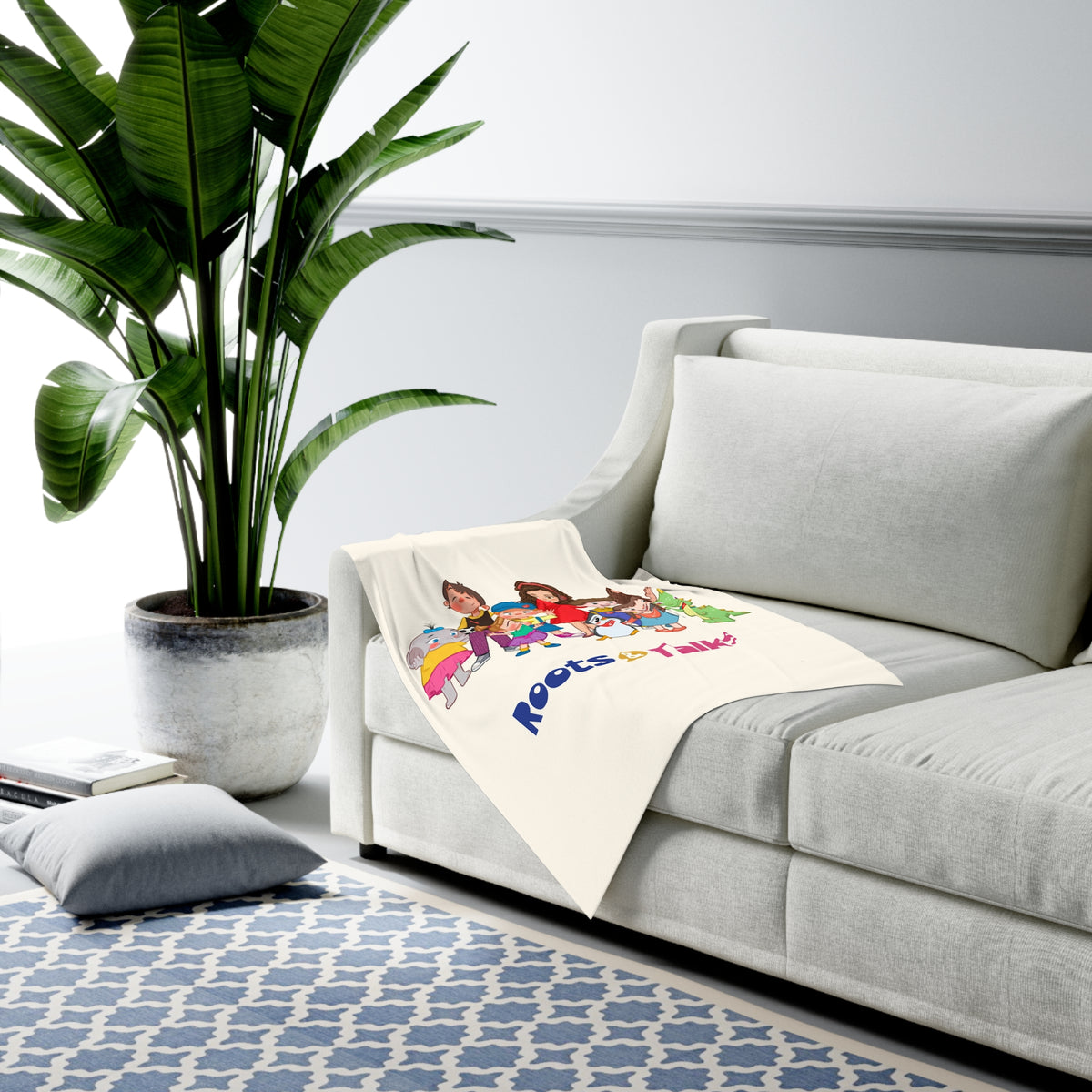All the Characters Together Baby Swaddle Blanket, Roots & Talks - product photo 4