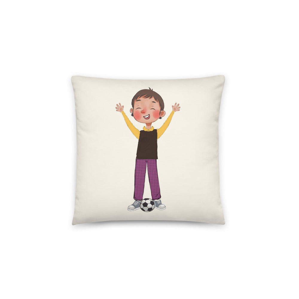 Gazi Character Pillow, Large Print, Roots & Talks - Back