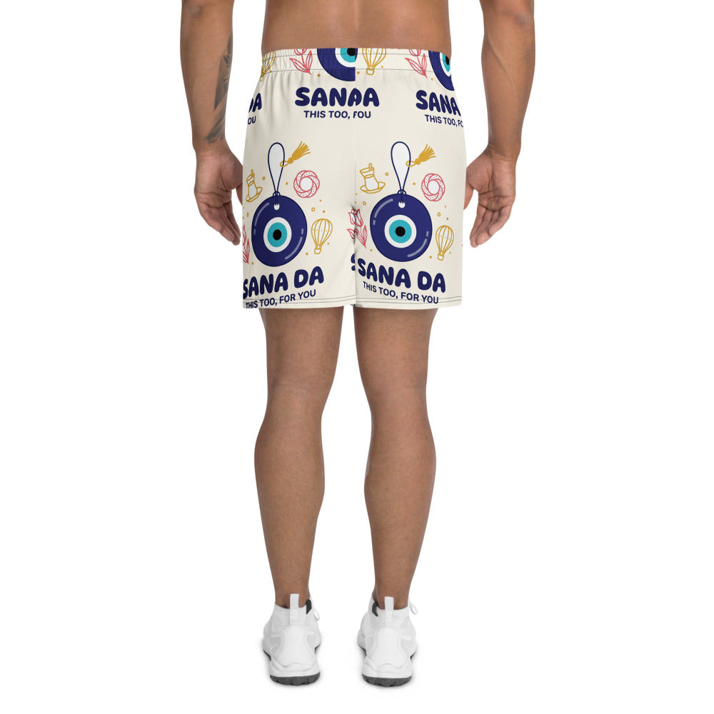 Sana Da All-Over Print Unisex Athletic Long Shorts, Roots & Talks - product photo