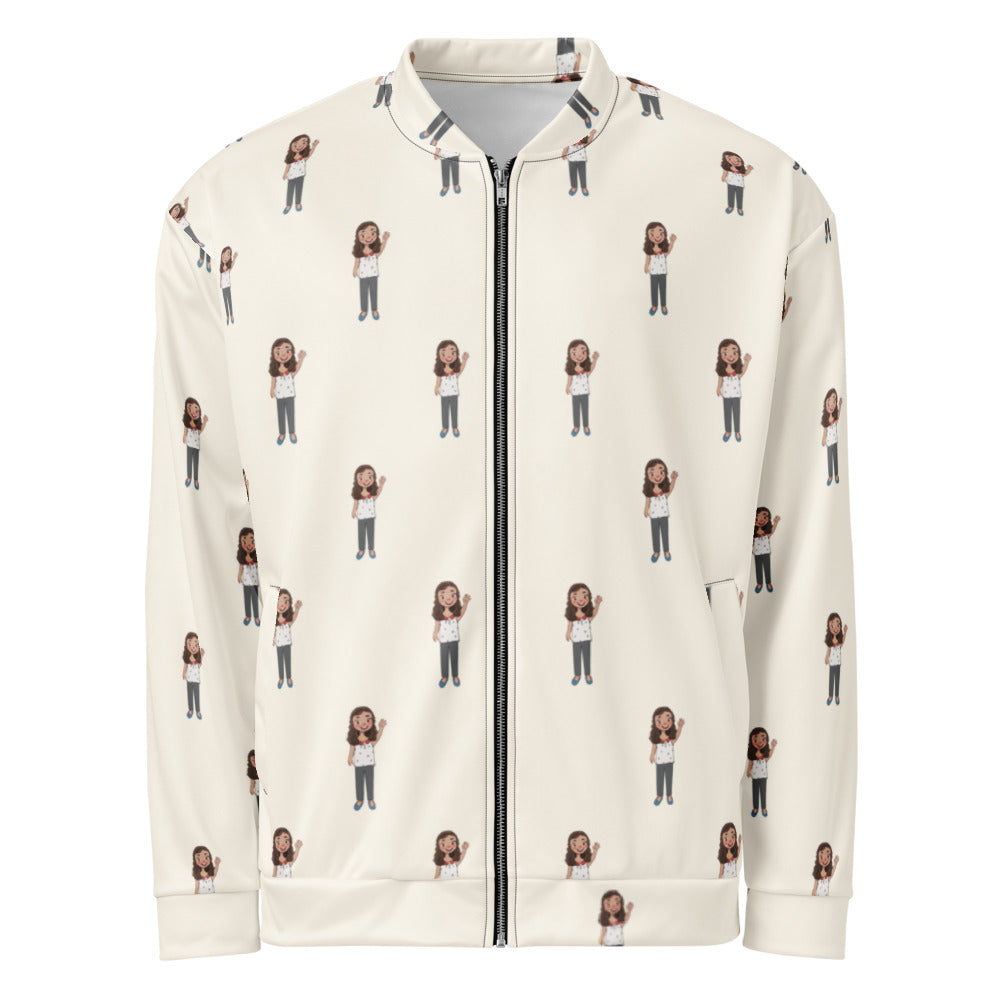 Defne Character All-Over Print Unisex Bomber Jacket, Roots & Talks - product photo