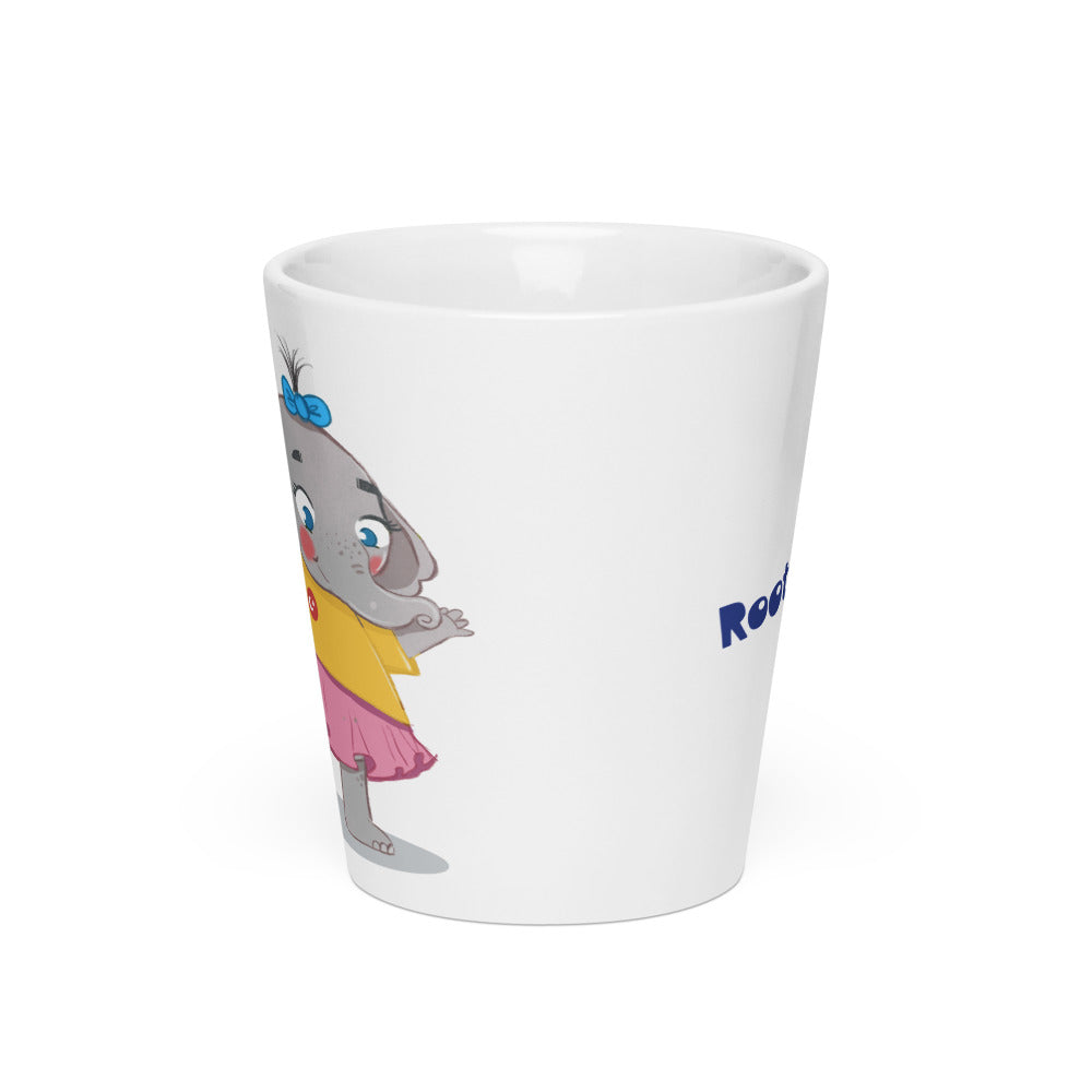 Filiz Elephant Latte Mug, 12 oz, Roots & Talks - Front