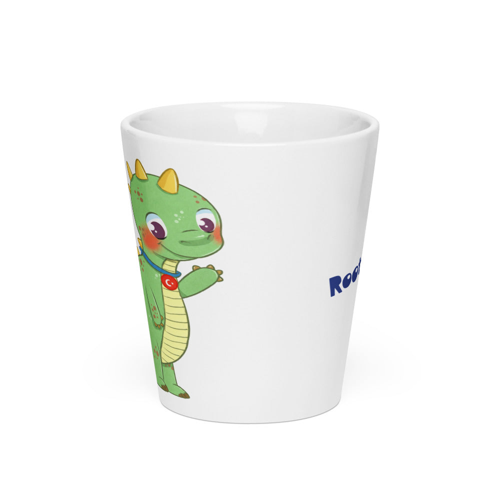 Dino Dinosaur Latte Mug, 12 oz, Roots & Talks - Front