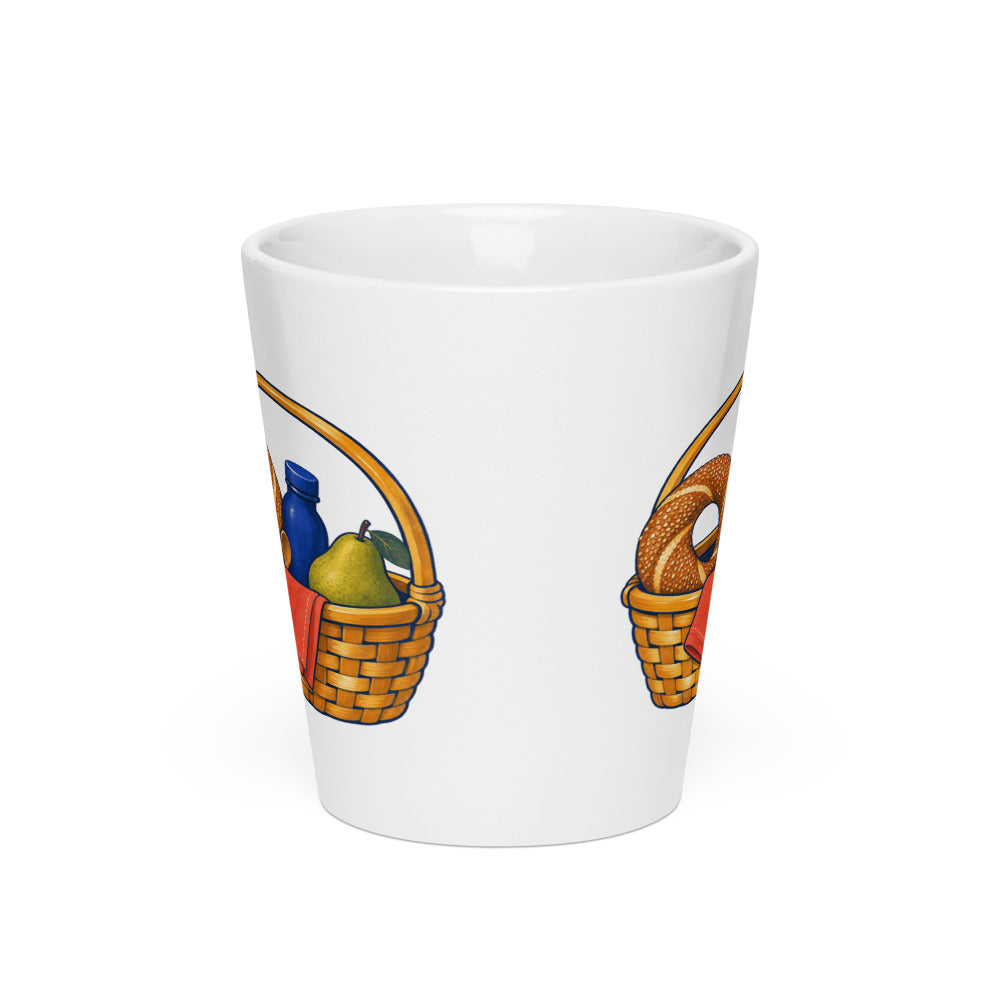 Picnic Basket Latte Mug, 12 oz, Roots & Talks - Front