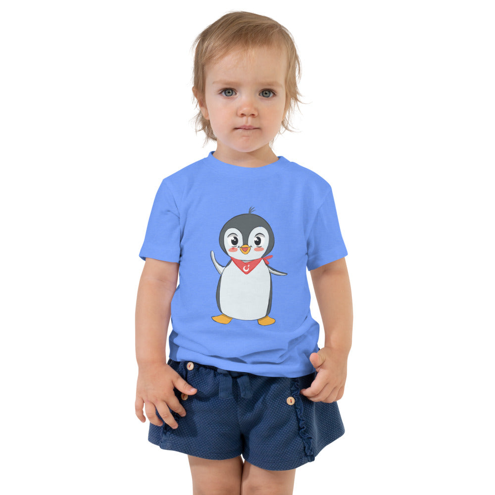 Pingucan Penguin Toddler T-Shirt, Roots & Talks - Heather Columbia Blue