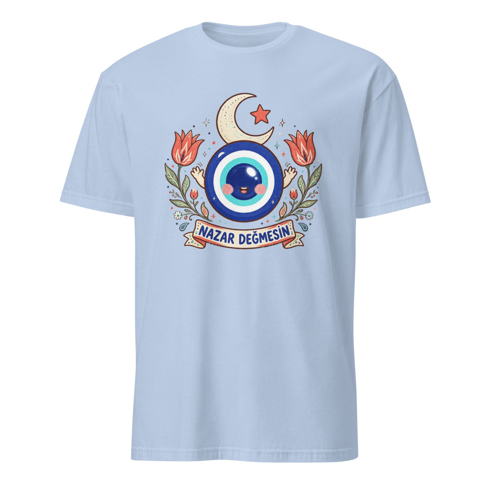 Nazar Değmesin Unisex Softstyle T-Shirt, Roots & Talks - Light Blue