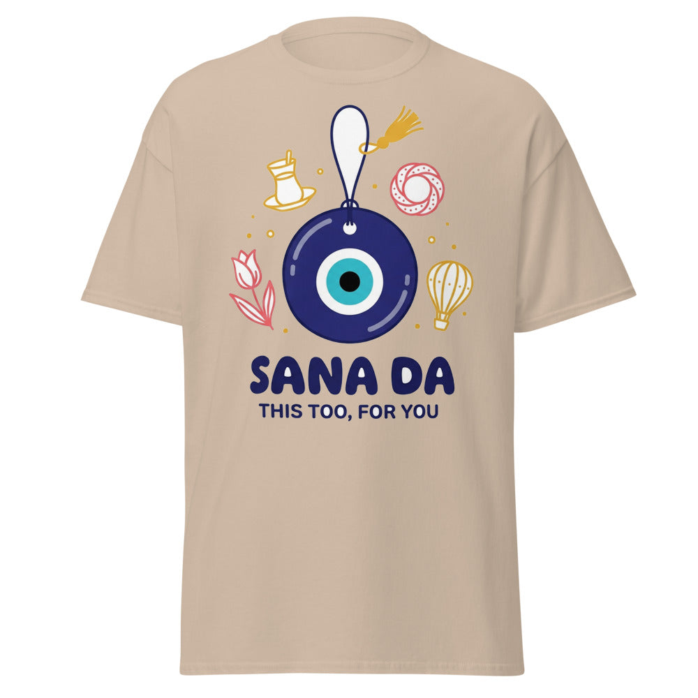 Sana Da Unisex Classic T-Shirt, Roots & Talks - Sand