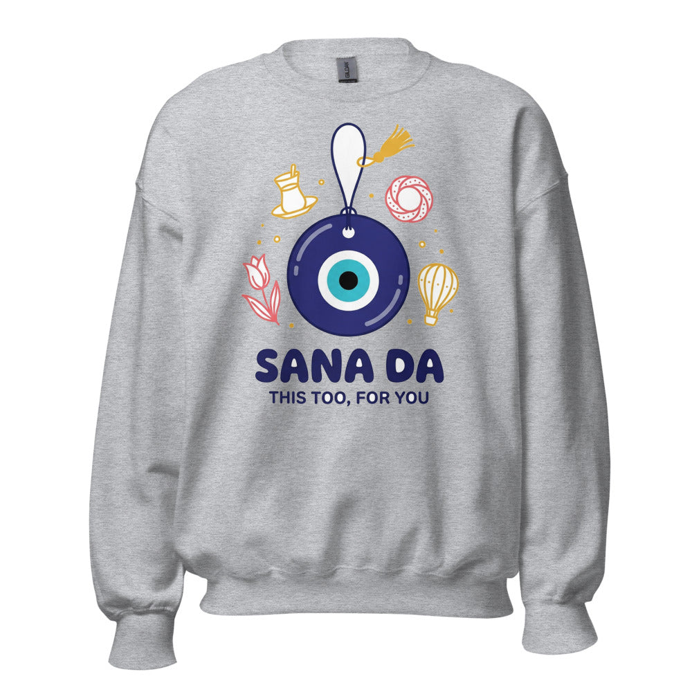 Sana Da Unisex Crewneck Sweatshirt, Roots & Talks - Sport Grey