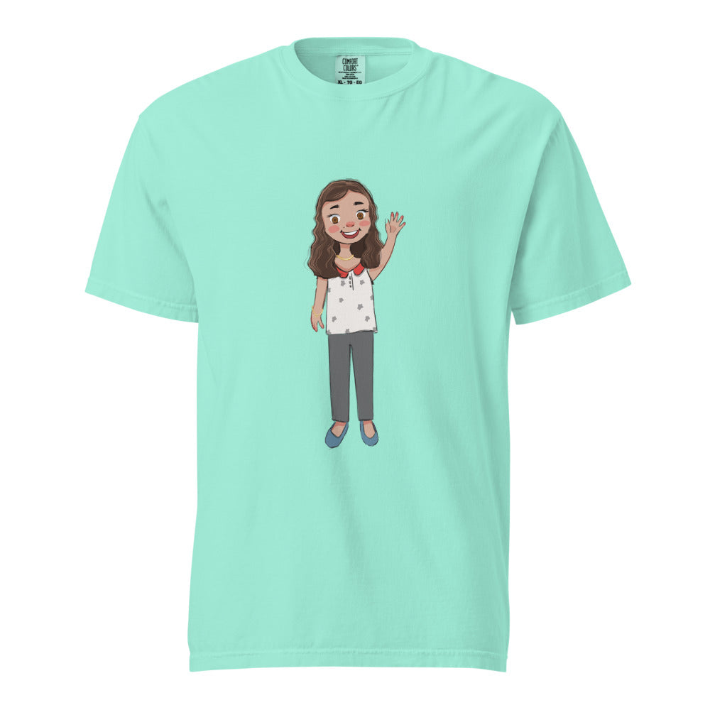 Defne Character Unisex Garment-Dyed Heavyweight T-Shirt, Roots & Talks - Chalky Mint
