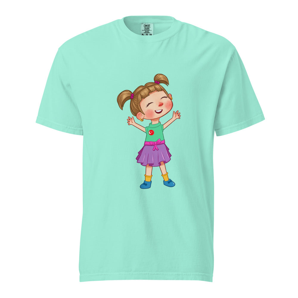 Ela Character Unisex Garment-Dyed Heavyweight T-Shirt, Roots & Talks - Chalky Mint