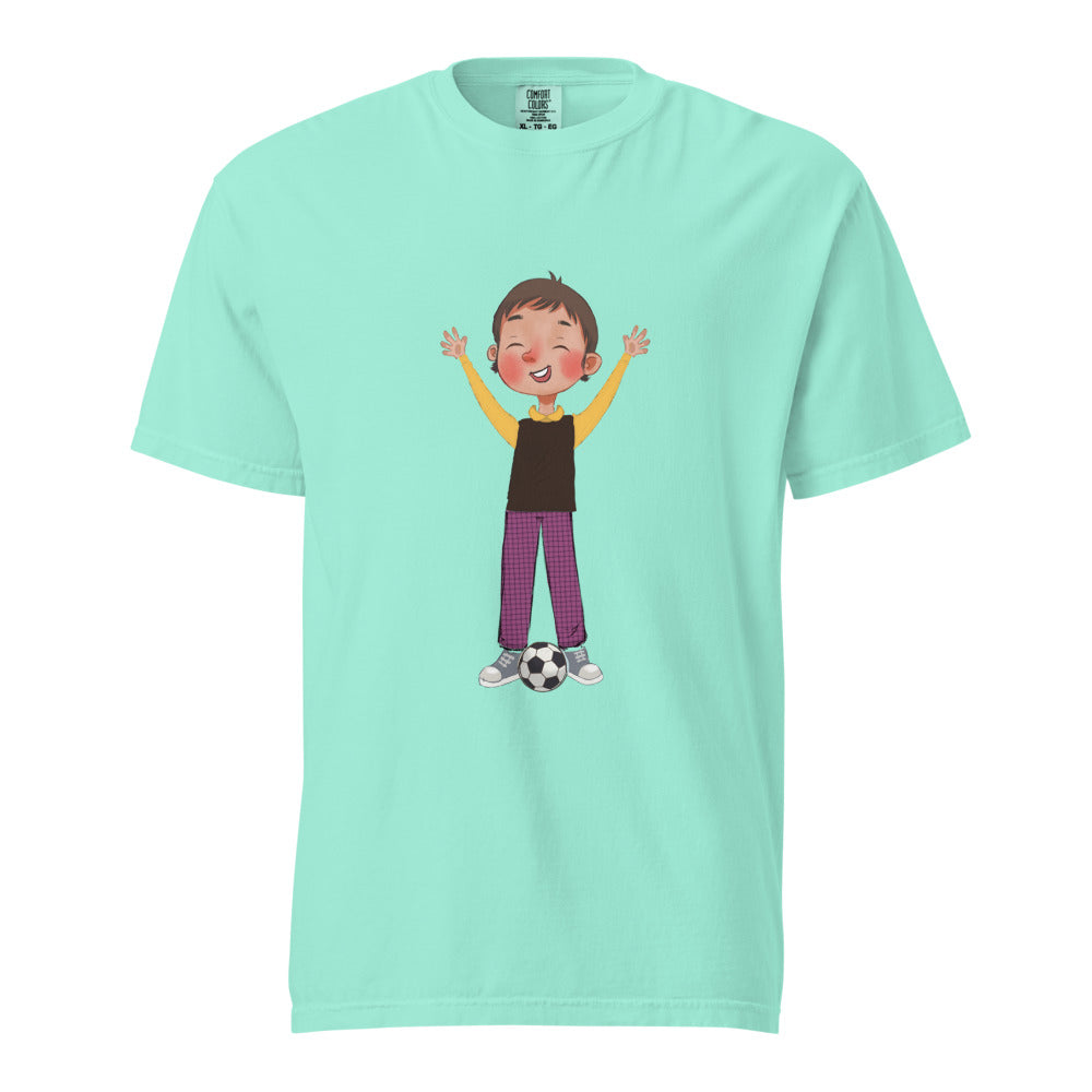 Gazi Character Unisex Garment-Dyed Heavyweight T-Shirt, Roots & Talks - Chalky Mint