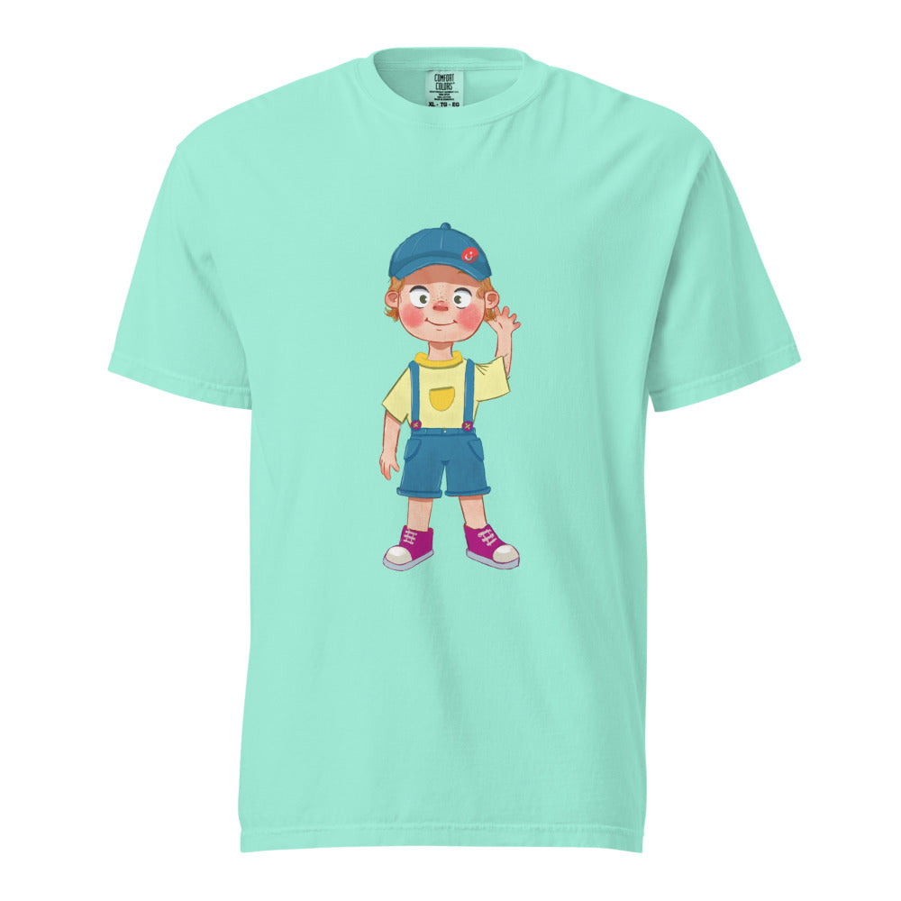 Giray Character Unisex Garment-Dyed Heavyweight T-Shirt, Roots & Talks - Chalky Mint