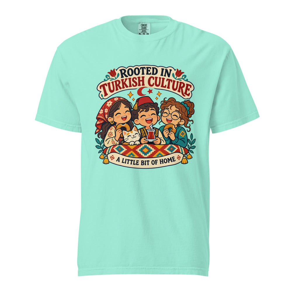 Rooted in Turkish Culture Unisex Garment-Dyed Heavyweight T-Shirt, Roots & Talks - Chalky Mint