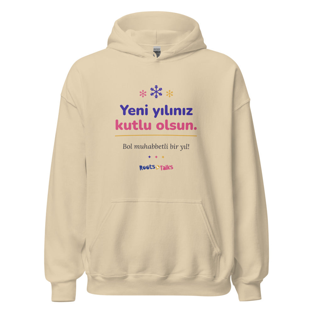 Yeni Yılınız Kutlu Olsun Unisex Heavy Blend Hoodie, Roots & Talks - Sand