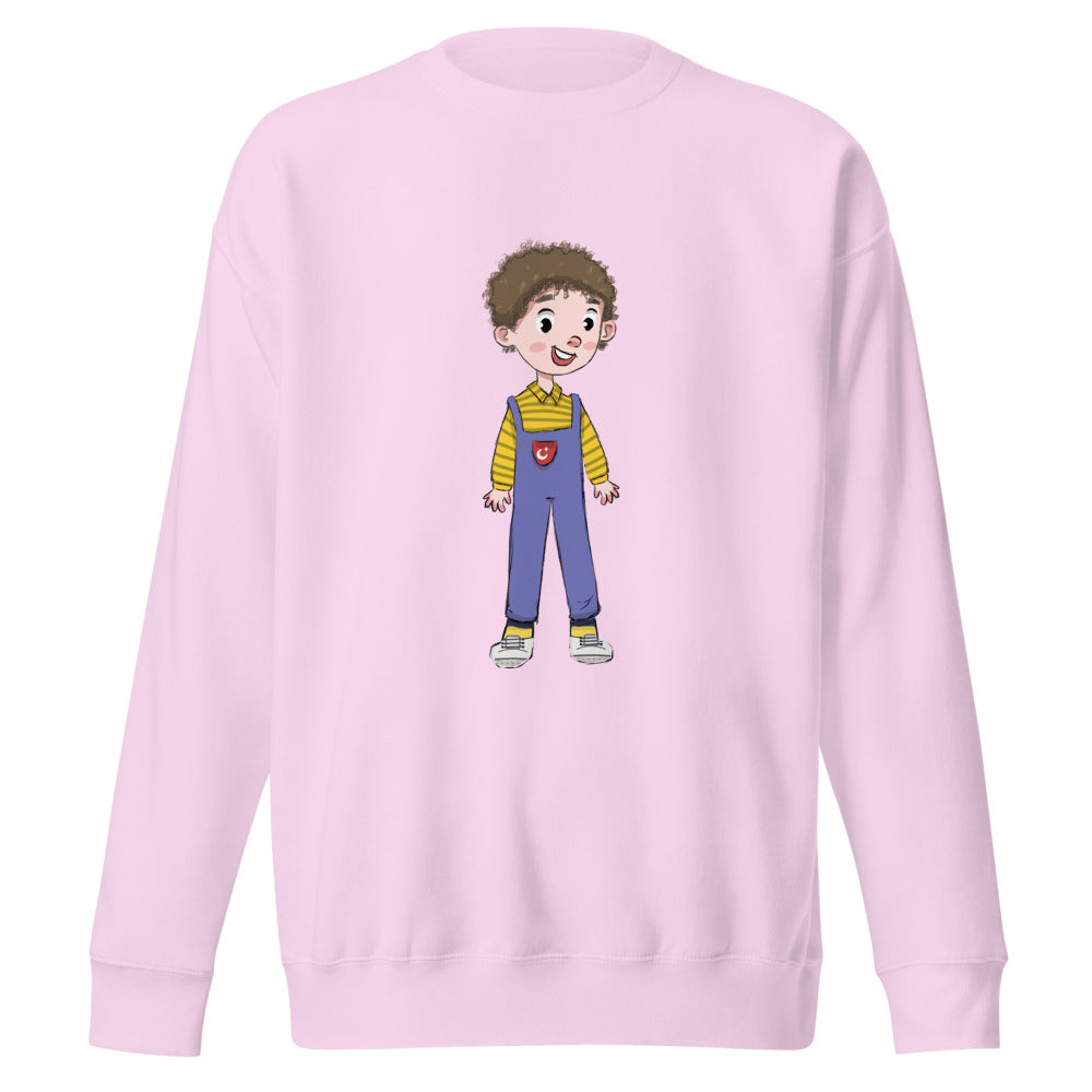 Ahmet Character Unisex Premium Crewneck Sweatshirt, Roots & Talks - Lavender