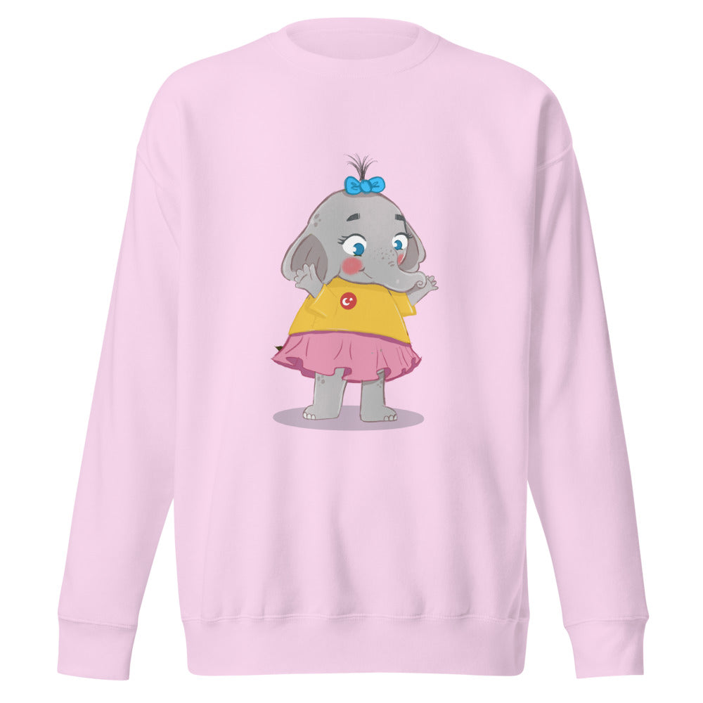 Filiz Elephant Unisex Premium Crewneck Sweatshirt, Roots & Talks - Lavender
