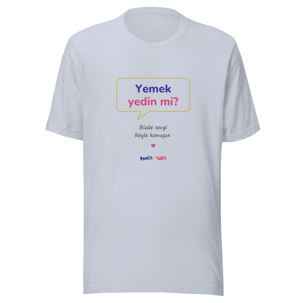 Yemek Yedin Mi? Unisex T-Shirt, Roots & Talks - Light Blue