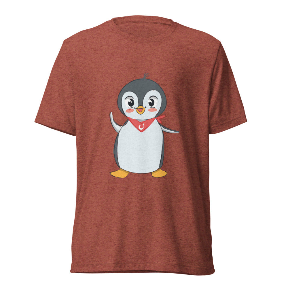 Pingucan Penguin Unisex Tri-Blend T-Shirt, Roots & Talks - Clay Triblend