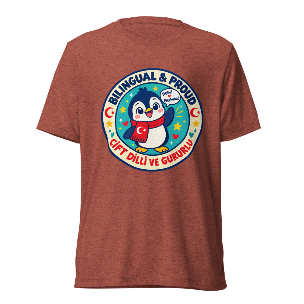 Bilingual & Proud Unisex Tri-Blend T-Shirt, Roots & Talks - Clay Triblend