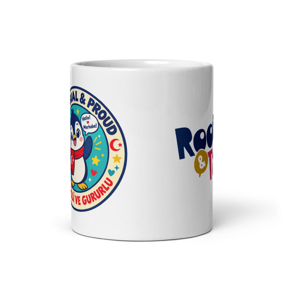 Bilingual & Proud Mug, 11 oz, Roots & Talks - Front view