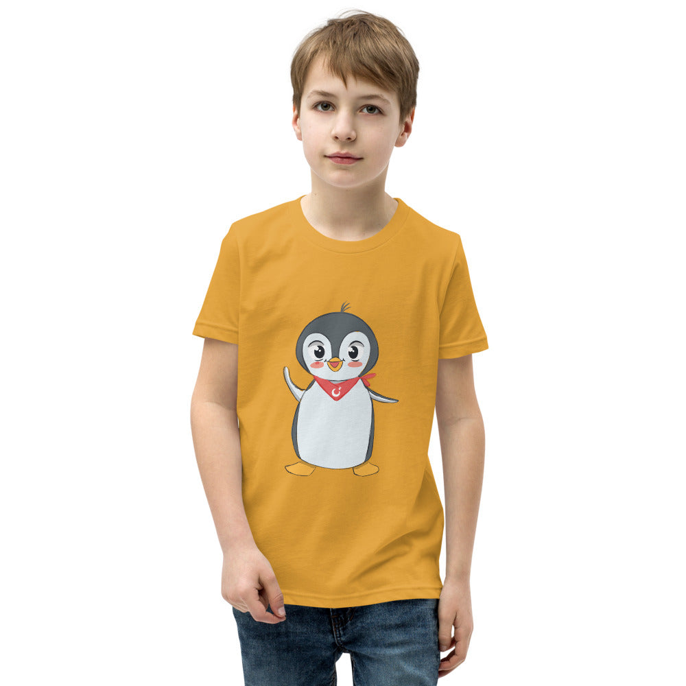 Pingucan Penguin Kids' T-Shirt (Youth Sizes), Roots & Talks - Mustard