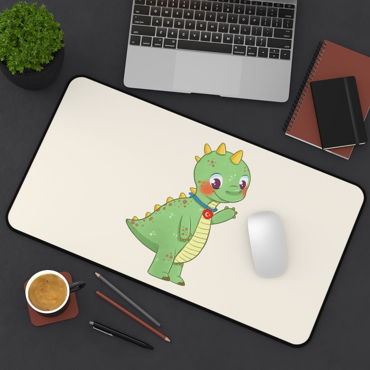 Dino Dinosaur Neoprene Desk Mat, 12 × 22 in, Roots & Talks - product photo 4
