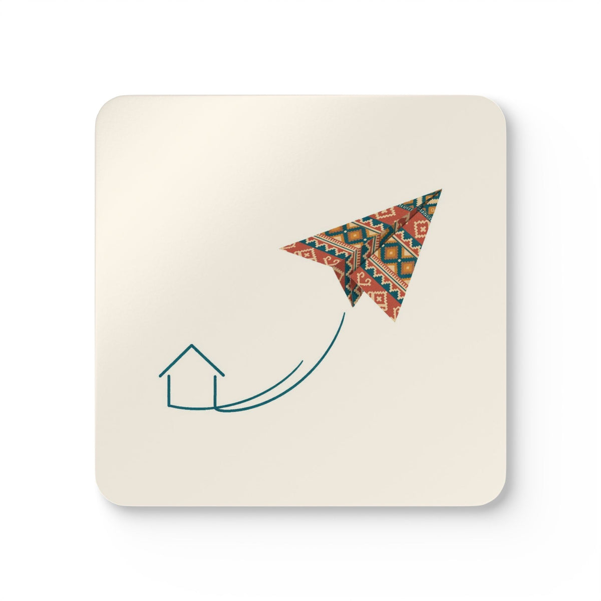 Kilim Flight Cork-Back Coaster Set, 4 Pieces, Roots & Talks - product photo 1