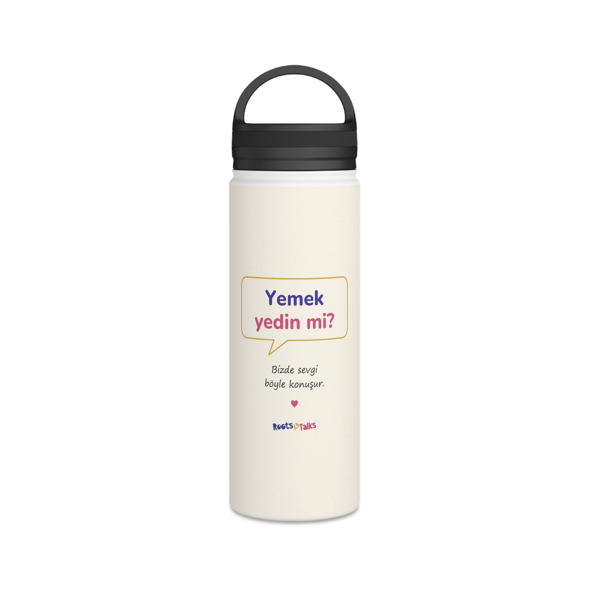 Yemek Yedin Mi? Stainless Steel Water Bottle, 18 oz, Roots & Talks - product photo 1