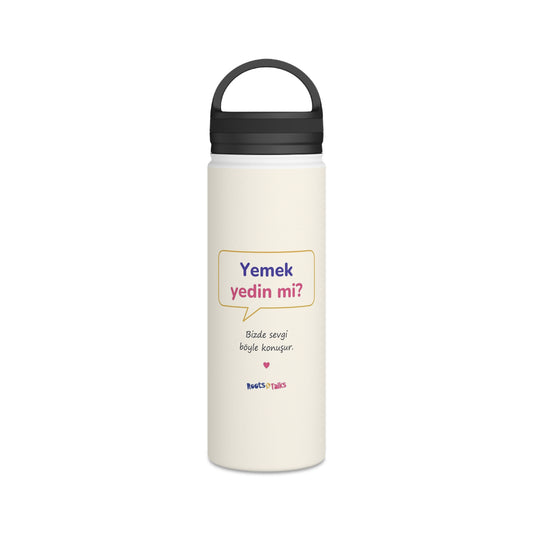 Yemek Yedin Mi? Stainless Steel Water Bottle, 18 oz, Roots & Talks - product photo 1