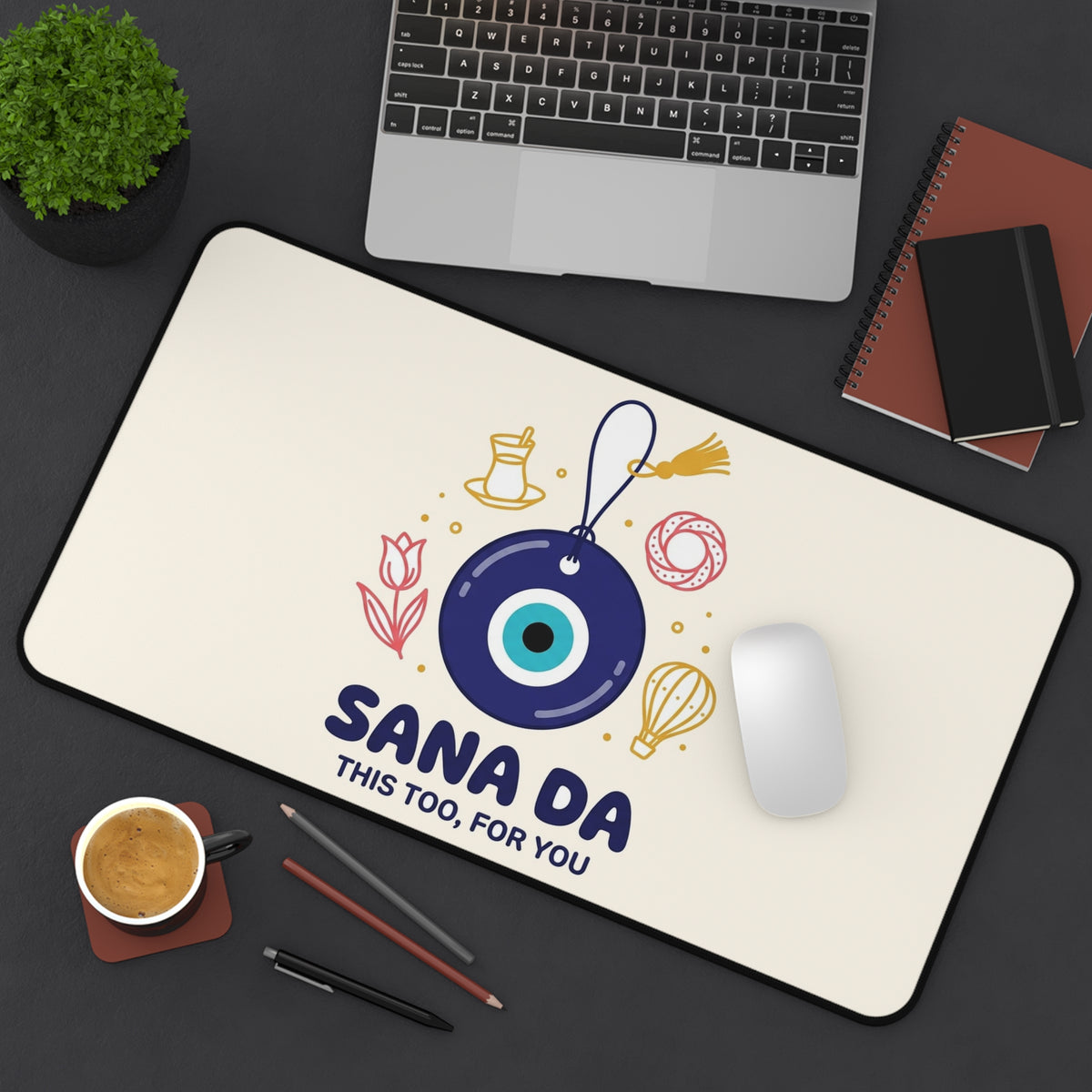 Sana Da Neoprene Desk Mat, 12 × 22 in, Roots & Talks - product photo 4