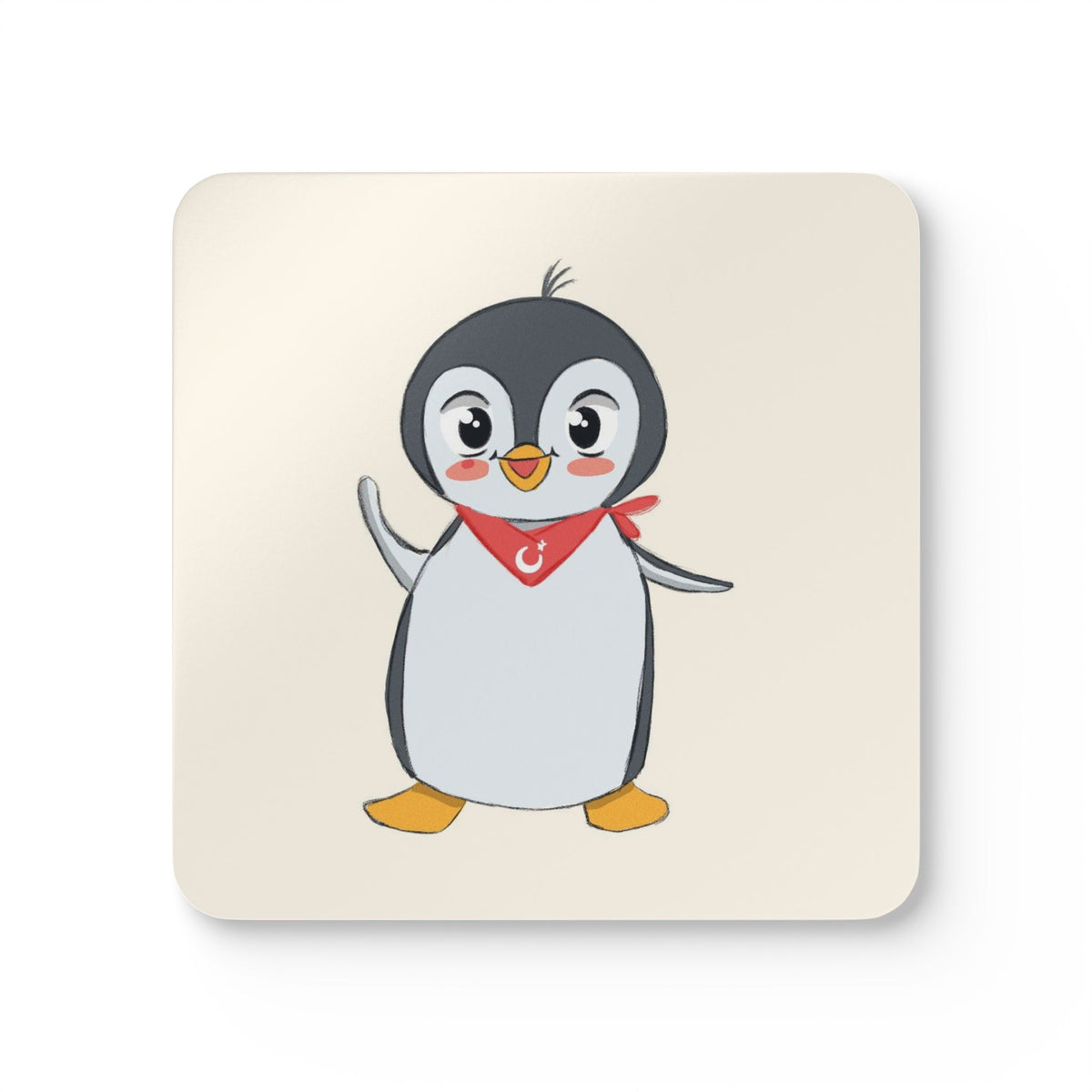 Pingucan Penguin Cork-Back Coaster Set, 4 Pieces, Roots & Talks - product photo 1