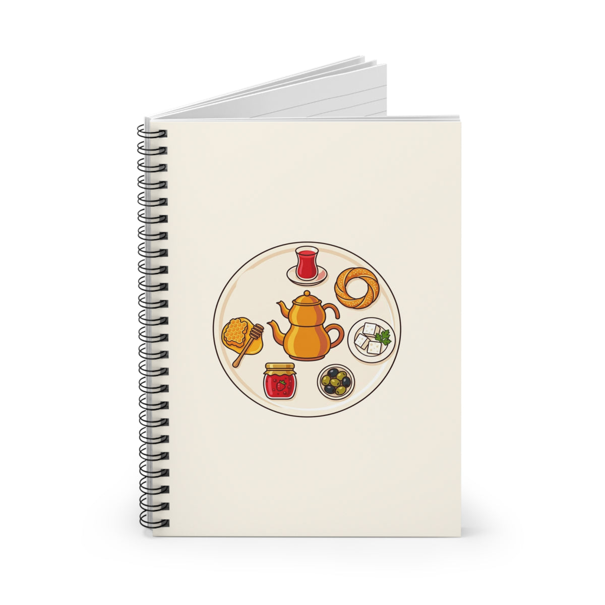 Turkish Breakfast Table Spiral Notebook, Roots & Talks - product photo 2