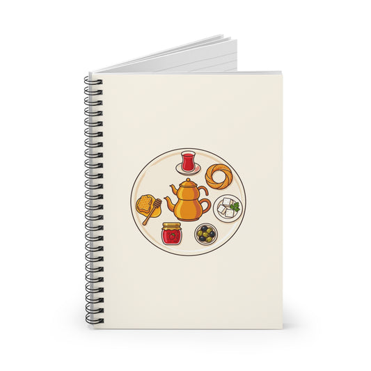 Turkish Breakfast Table Spiral Notebook, Roots & Talks