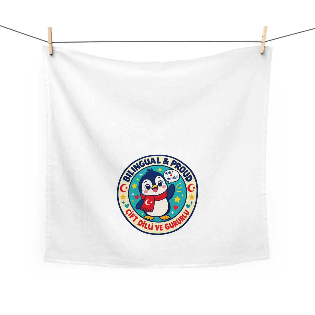 Bilingual & Proud Cotton Tea Towel, Roots & Talks - product photo 2