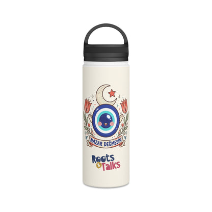 Nazar Değmesin Stainless Steel Water Bottle, 18 oz, Roots & Talks - product photo 1