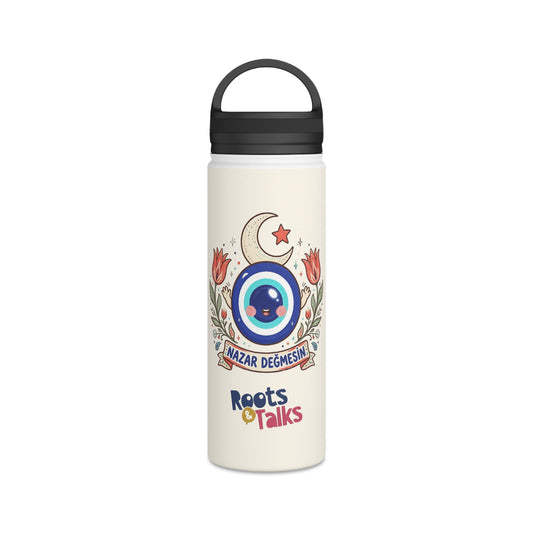 Nazar Değmesin Stainless Steel Water Bottle, 18 oz, Roots & Talks - product photo 1