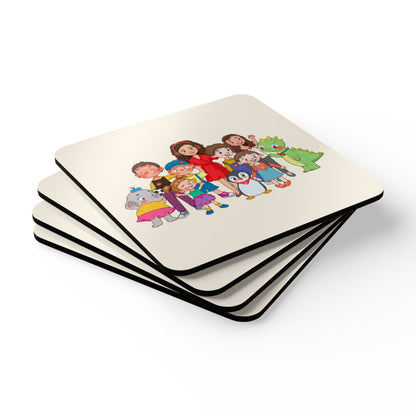 All the Characters Together Cork-Back Coaster Set, 4 Pieces, Roots & Talks - product photo 3