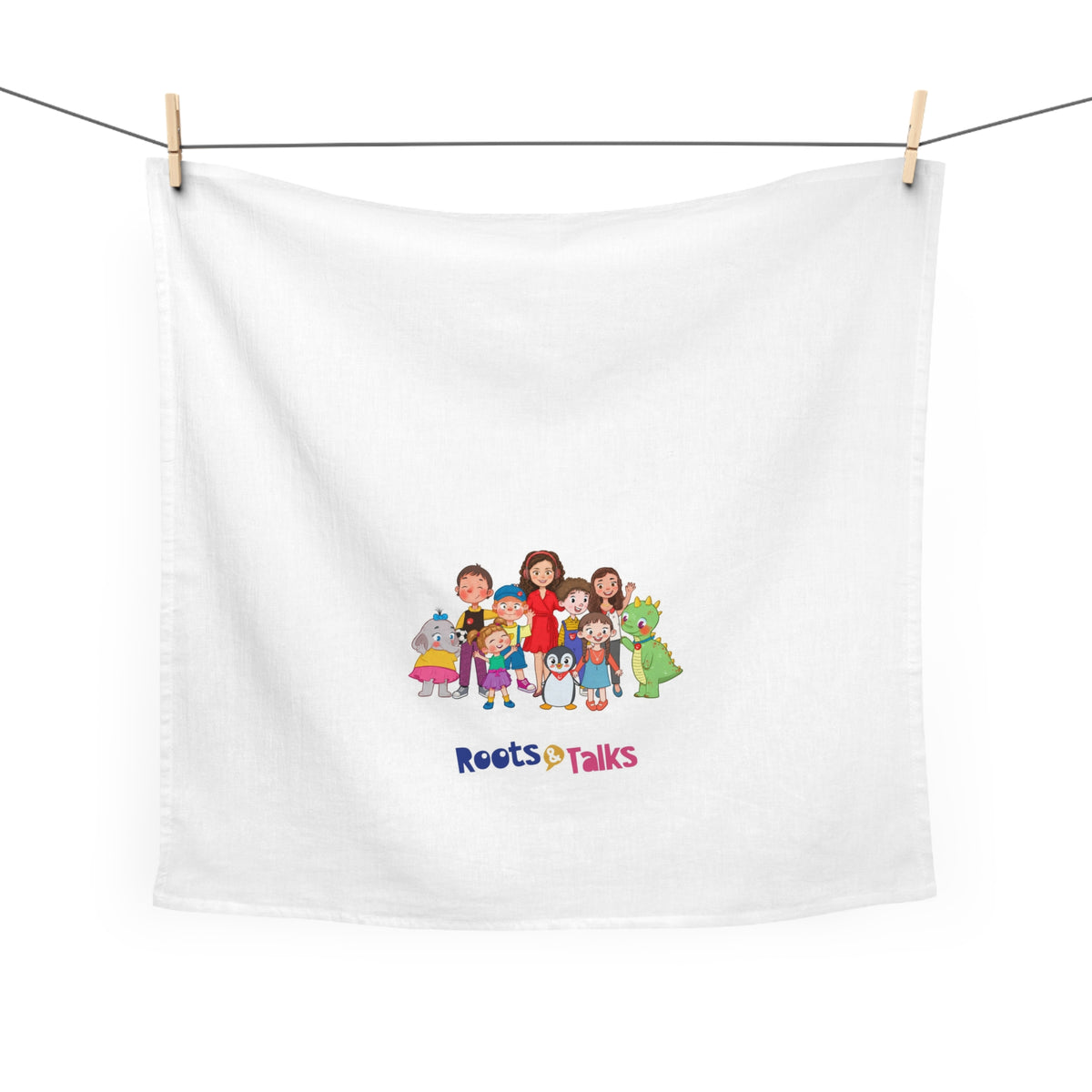 All the Characters Together Cotton Tea Towel, Roots & Talks - product photo 2
