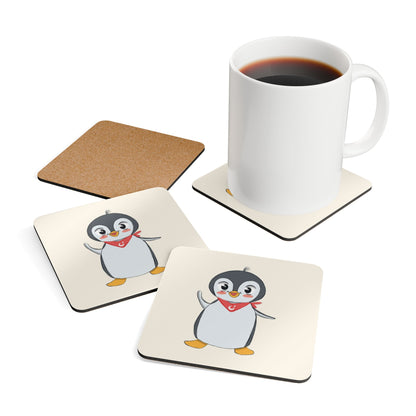 Pingucan Penguin Cork-Back Coaster Set, 4 Pieces, Roots & Talks - product photo 4