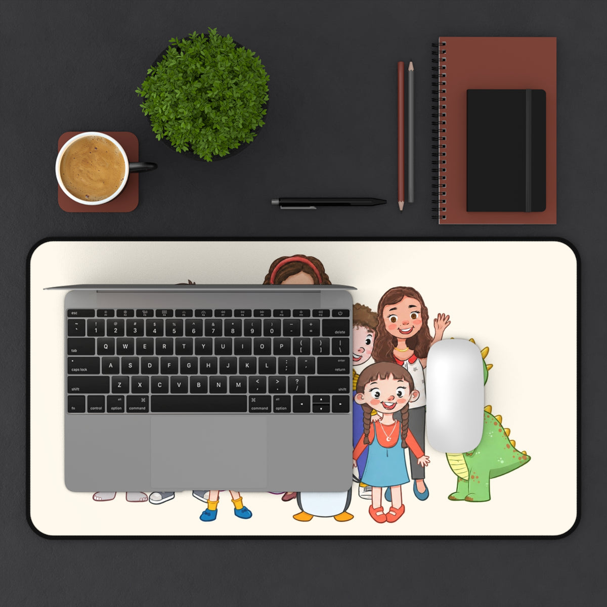 All the Characters Together Neoprene Desk Mat, 12 × 22 in, Roots & Talks - product photo 3