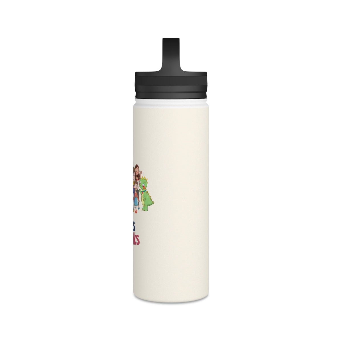 All the Characters Together Stainless Steel Water Bottle, 18 oz, Roots & Talks