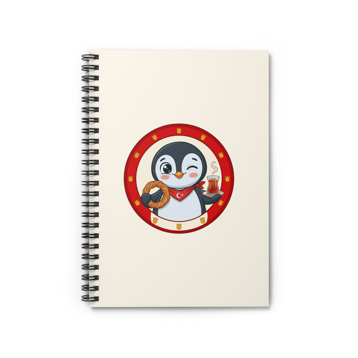 Simit and Tea Badge Spiral Notebook, Roots & Talks - product photo 1