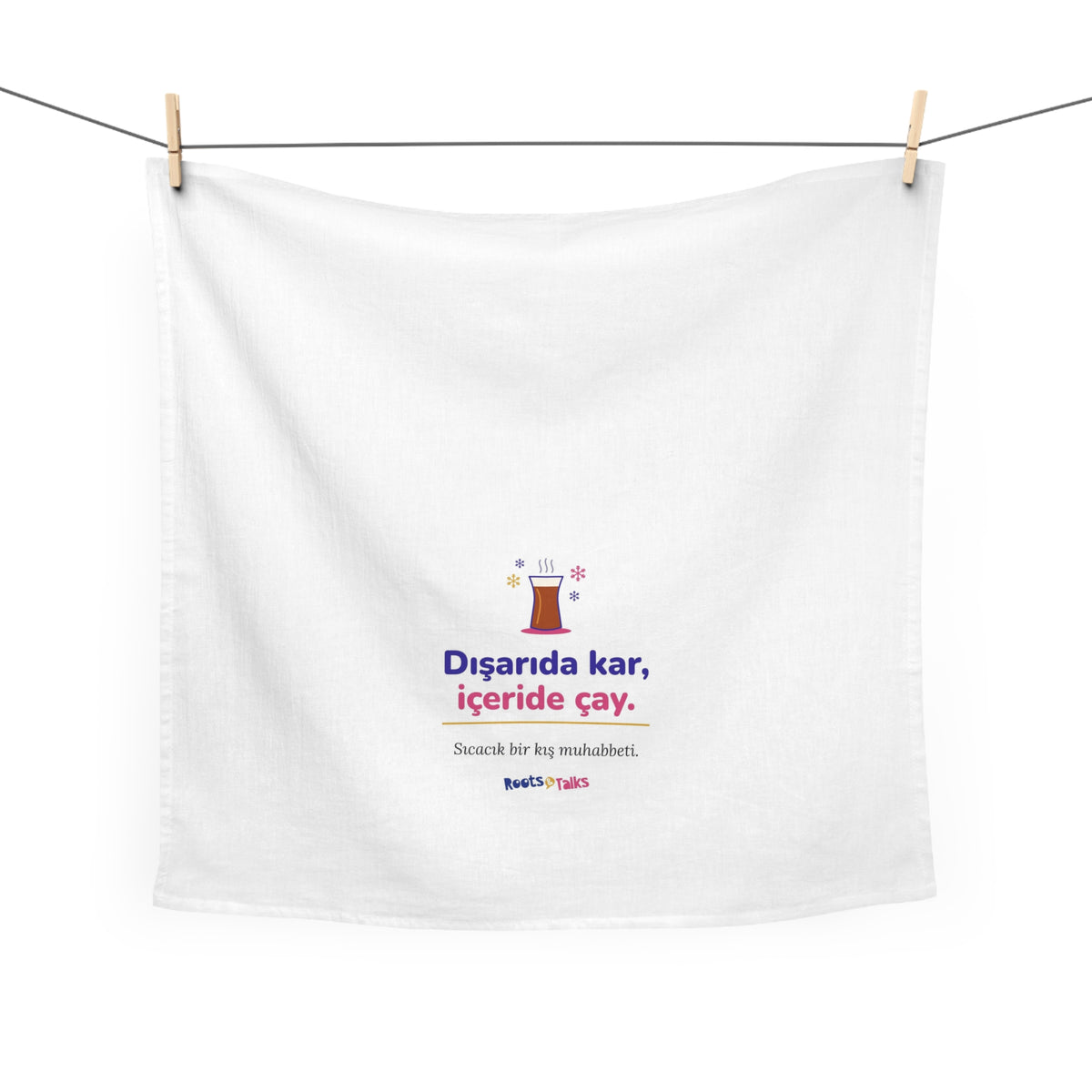Dışarıda Kar, İçeride Çay Cotton Tea Towel, Roots & Talks - product photo 2