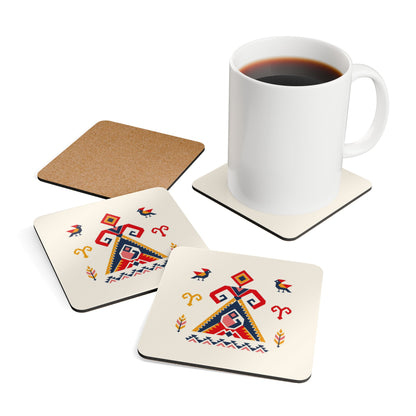 Elibelinde Cork-Back Coaster Set, 4 Pieces, Roots & Talks - product photo 4