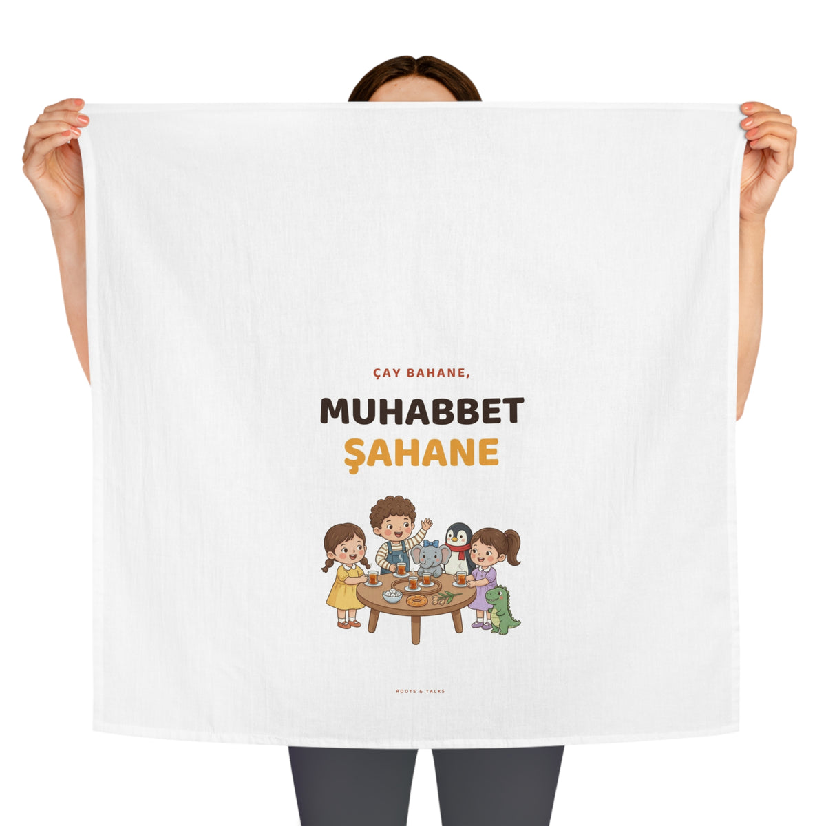 Çay Bahane, Muhabbet Şahane Cotton Tea Towel, Roots & Talks - product photo 3