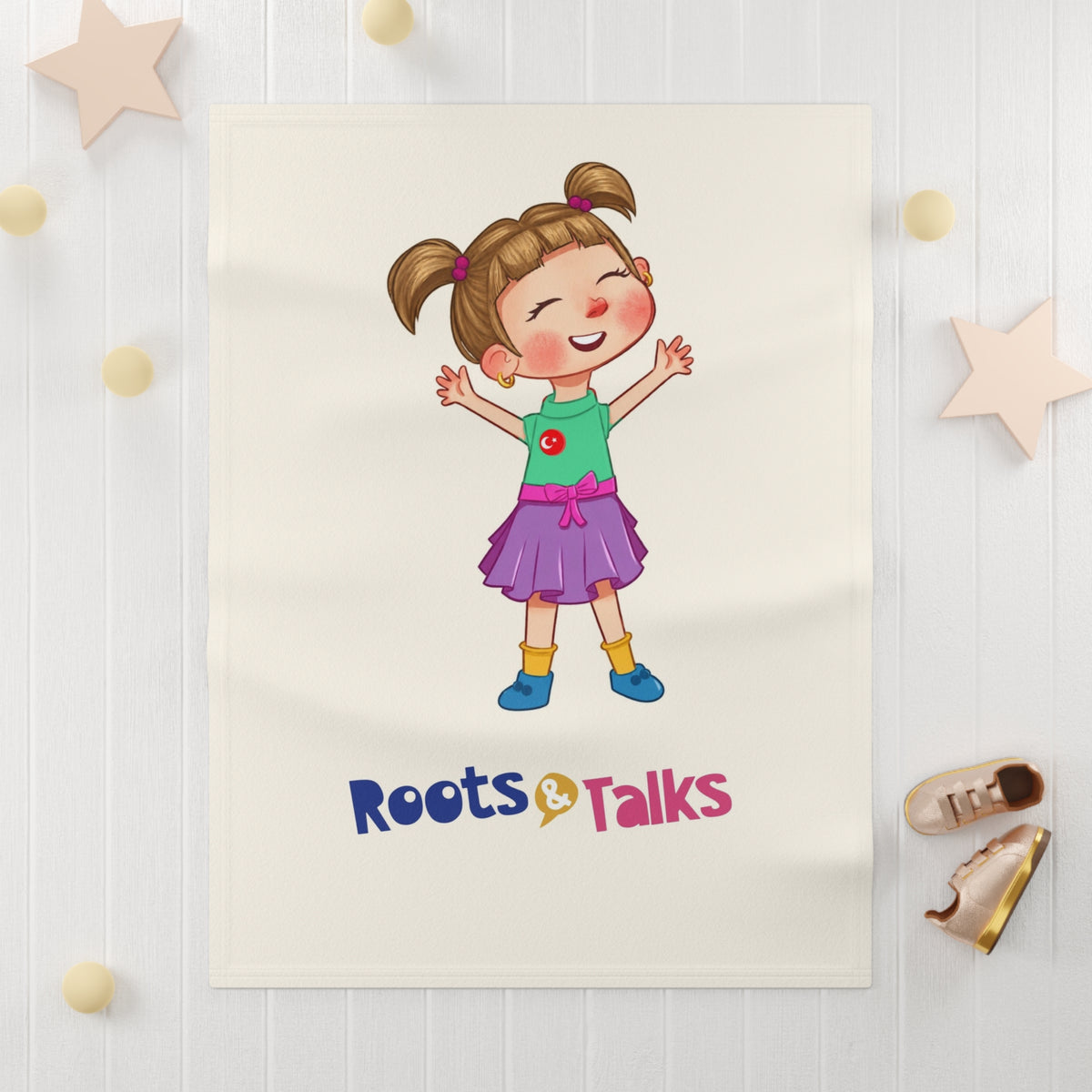 Ela Character Soft Fleece Baby Blanket, Roots & Talks - product photo 3