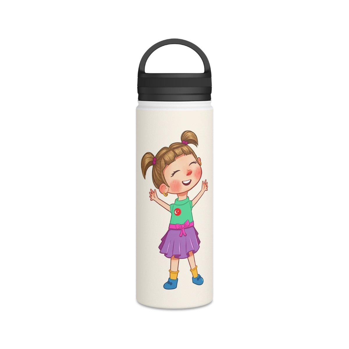 Ela Character Stainless Steel Water Bottle, 18 oz, Roots & Talks - product photo 1