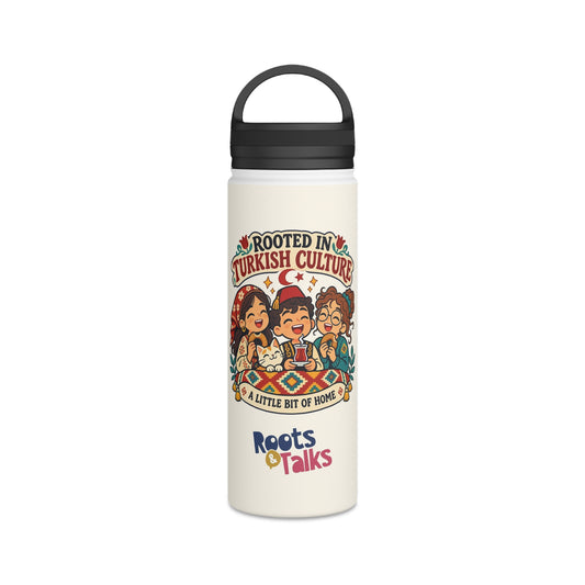 Rooted in Turkish Culture Stainless Steel Water Bottle, 18 oz, Roots & Talks - product photo 1